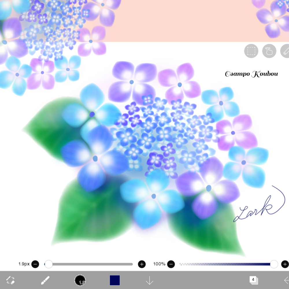 Ibispaintでガクアジサイの描き方を動画で Pc Flower Art おさんぽ工房