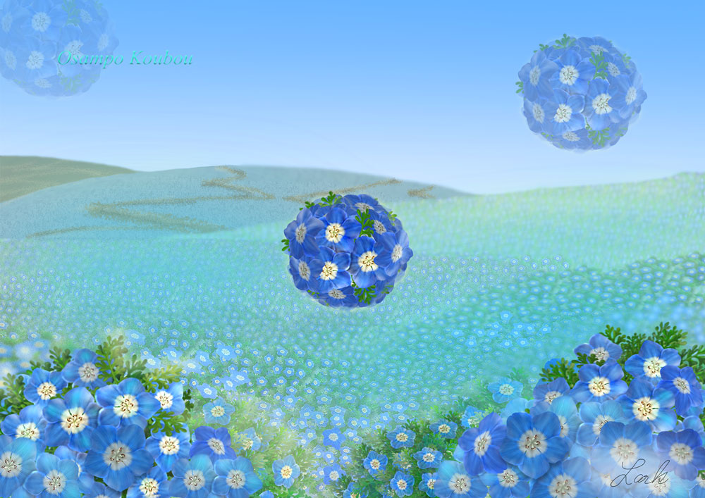 ネモフィラの季節ですね ネモフィラの絵 Pc Flower Art おさんぽ工房